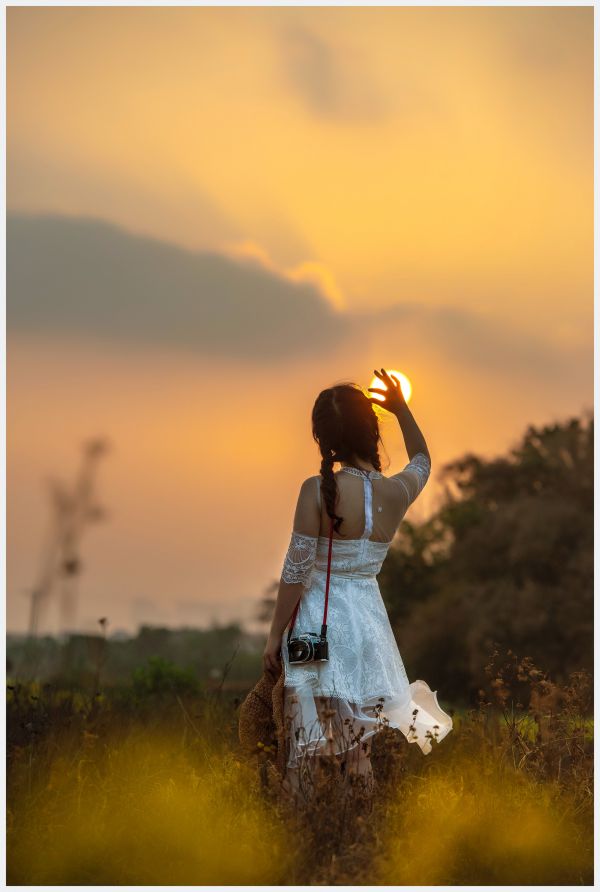 женщина,небо,облако,People in nature,растение,Флэш-фотография