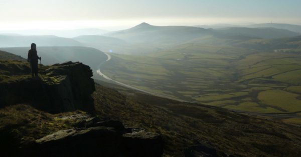 Shining Tor,misty day,Formaciones montañosas,tierras altas,montaña,cresta