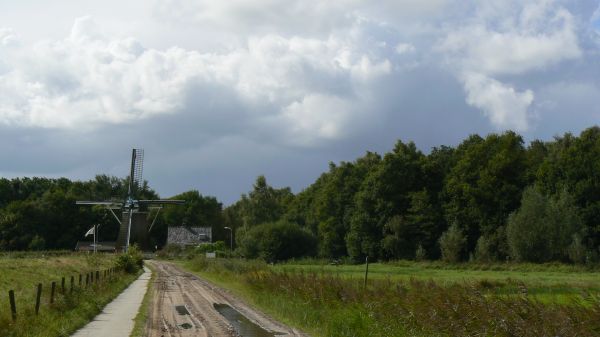 natuur,molen,natuurlijk landschap,weg,hemel,wolk