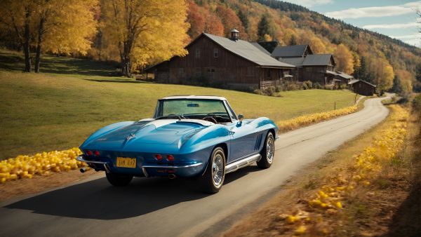 bil,corvette,corvette stingray,rokke,høst,klassisk bil