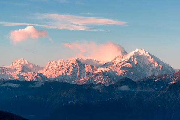 空,山岳地形,山,雲,山脈,リッジ