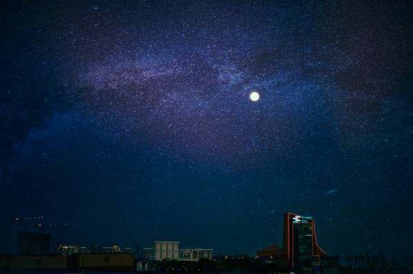 astronomia, constelação, cosmos, Sombrio, bonita, Edifícios