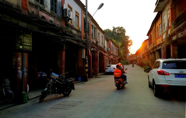 rua, Por do sol, Rua velha, Casa velha, Yanxi, Changtai