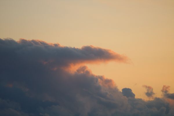 awan, langit, matahari terbenam, ringan, berwarna merah muda, awan-awan