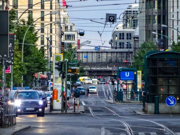 berlin, Friedrichstrasse, város, Németország, főváros, építészet