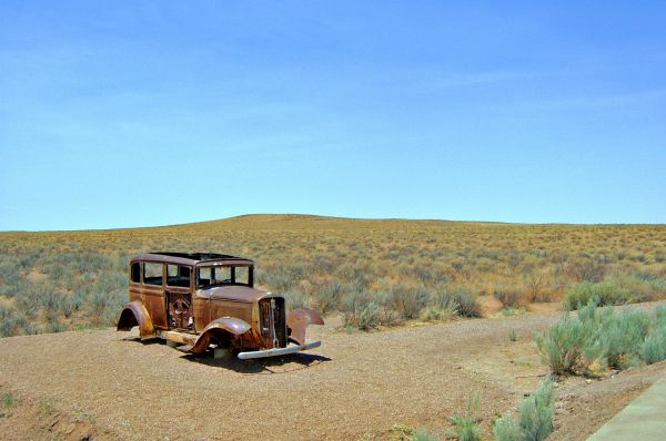 pustynia,painted desert,Arizona,Mars,Stary samochód,Samochód śmieciowy