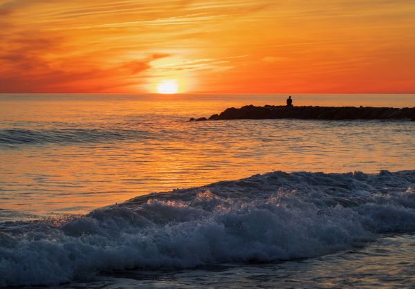 acqua,cielo,oceano,tramonto,nube,atmosfera