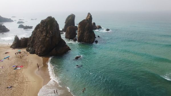 океан, плаж, Португалия, Синтра, ursa, westernmost beach