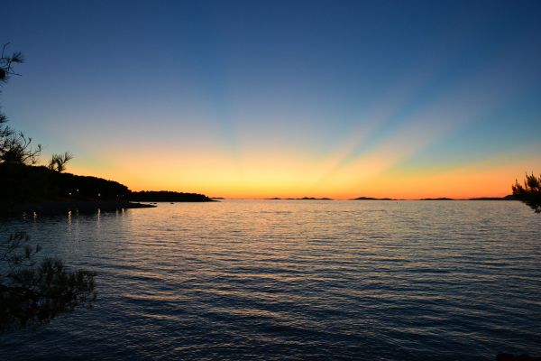 Kroatien, Sonnenuntergang, Meer, Abend, Aussicht, Urlaub