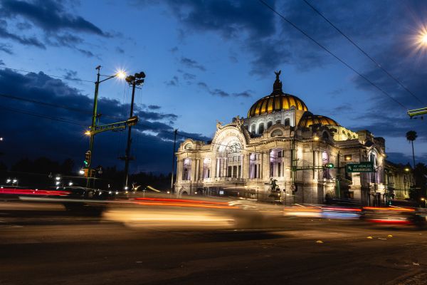 Meksika,gece,Uzun süreli sergi,Işıklar,mexican streets,şehir merkezinde