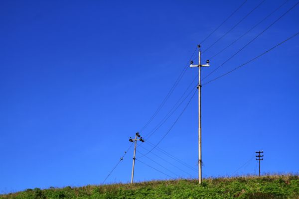 Příroda, modrá obloha, elektrické příspěvek, elektrický, zveřejnit, elektřina