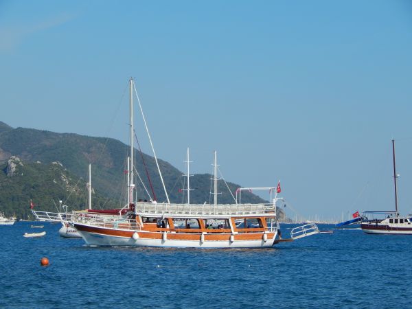 海,風景,マリーナ,船,見る,旅行