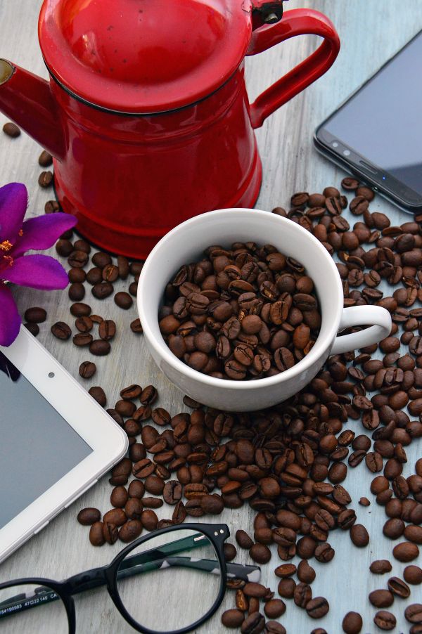 coffee, beans, background, texture, food, brown