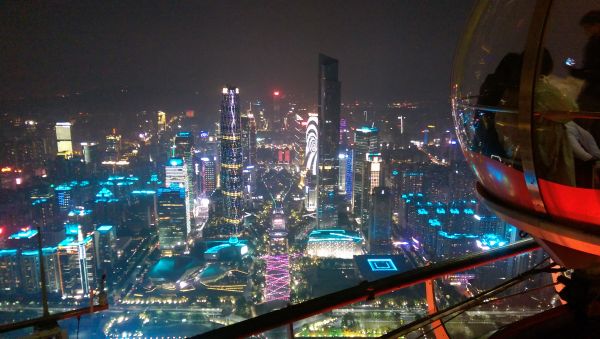 veľkomesto,svetlo,city ​​light,Ruské koleso,Guangzhou tower,mesto v noci