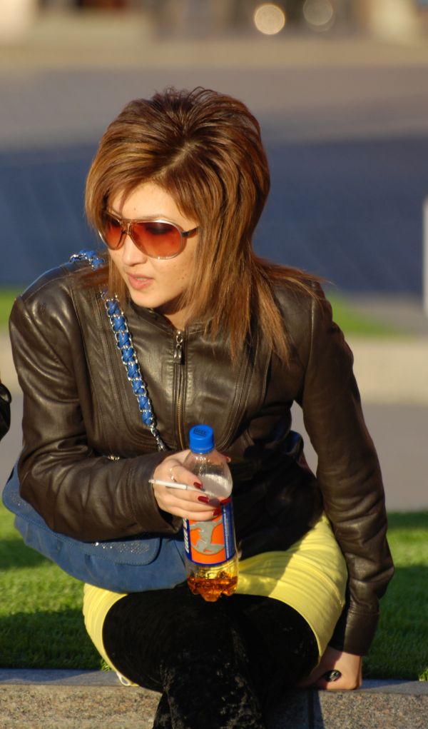 person, people, girl, woman, hair, leather