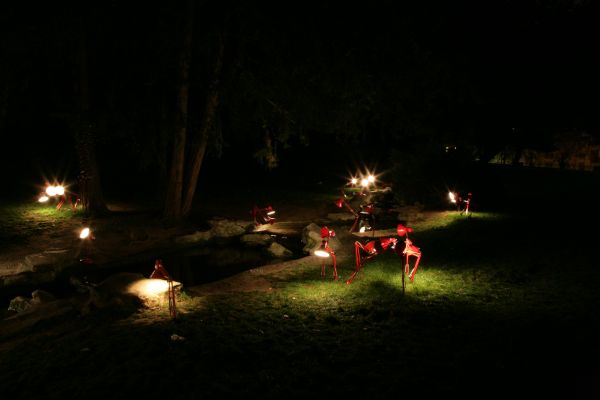 lumière,nuit,Paris,France,parc,soir