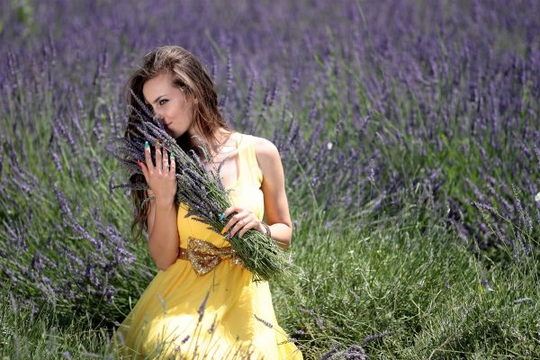 nature, grass, plant, girl, lawn, field