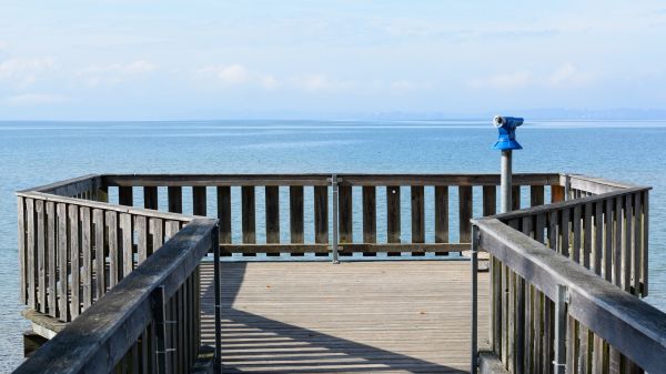 時計, 海, ビーチ, 海岸, 海洋, ドック