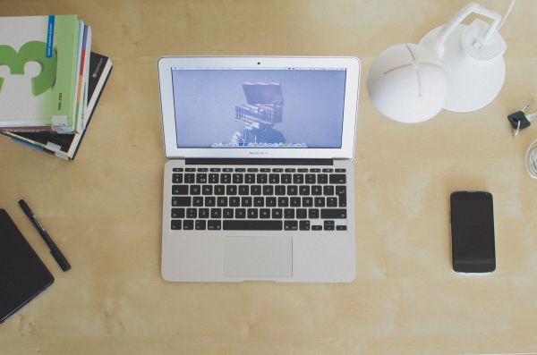 laptop, notitieboekje, computer, macbook, appel