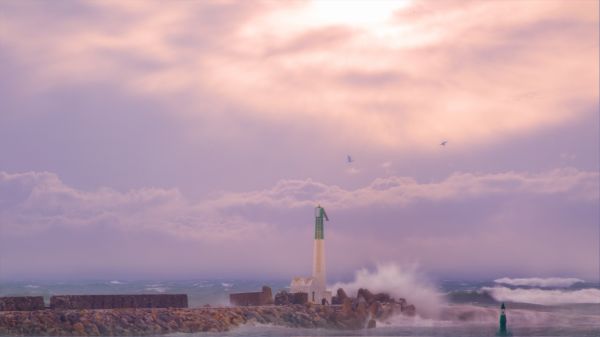 mare, costa, acqua, oceano, orizzonte, nube