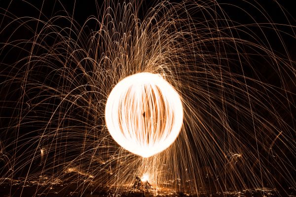 lumière, embrasé, nuit, cierge magique, Orange, des loisirs