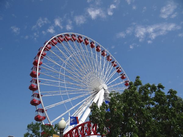 wiel, ronde, recreatie, reuzenrad, carnaval, attractiepark