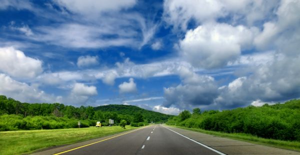 paysage, horizon, nuage, ciel, route, champ