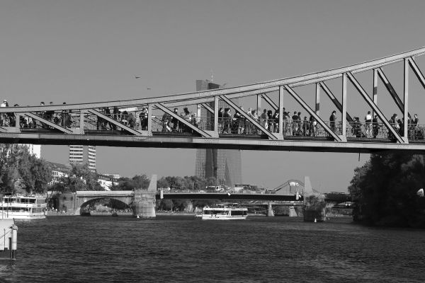 black and white,people,city,bridge,pier,overpass