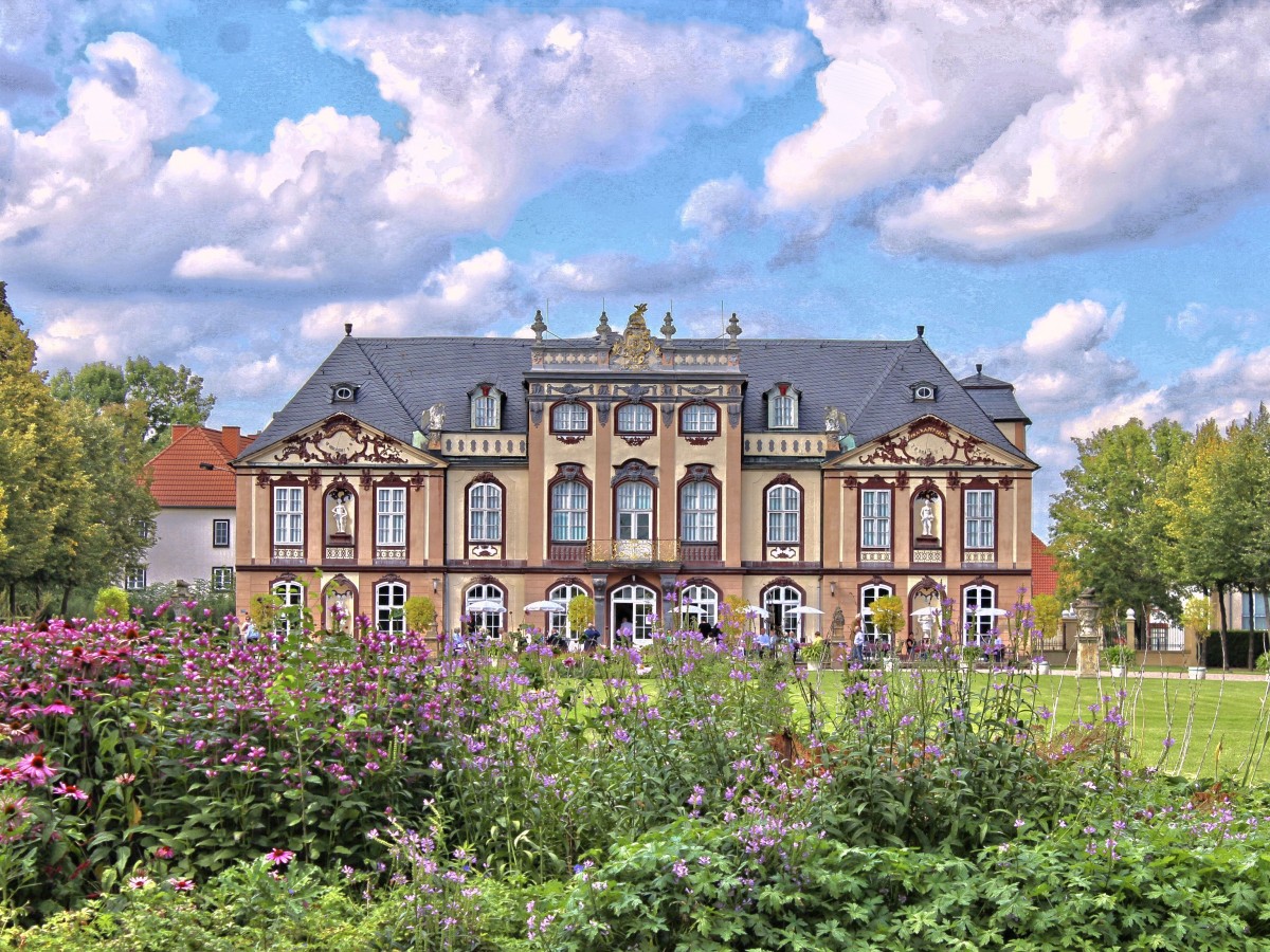 kastély, ház, virág, épület, chateau, palota, Otthon, kastély, homlokzat, ingatlan, kert, hdr, birtok, Erfurt, vidéki kastély, ingatlan, Schlossgarten, impozáns otthon, lakóövezet, Molsdorf