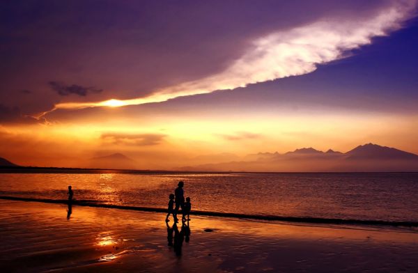 strand,tenger,tengerpart,óceán,horizont,felhő