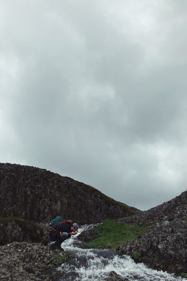 mer,Roche,en marchant,Montagne,nuage,nuageux