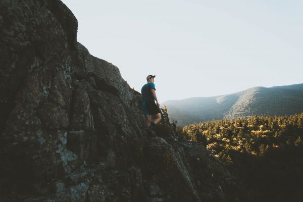 paesaggio, natura, roccia, a passeggio, uomo, persona