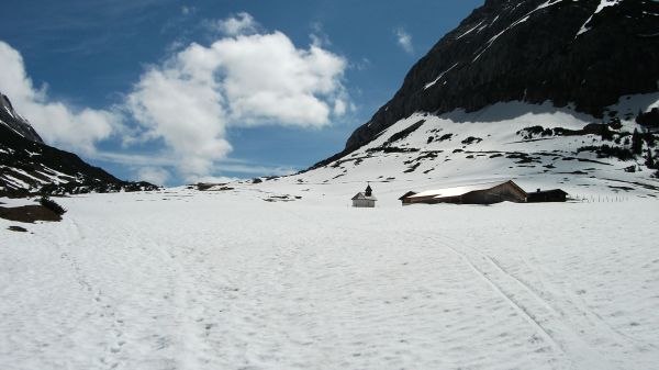 山, 雪, 冬, 山脈, 天気, 高山