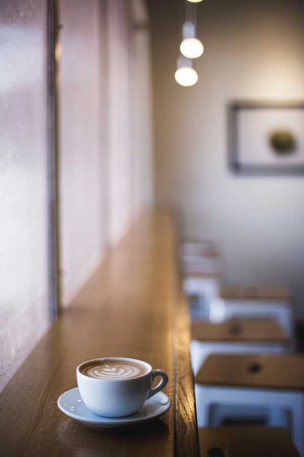 coffee, morning, restaurant, counter, latte, interior