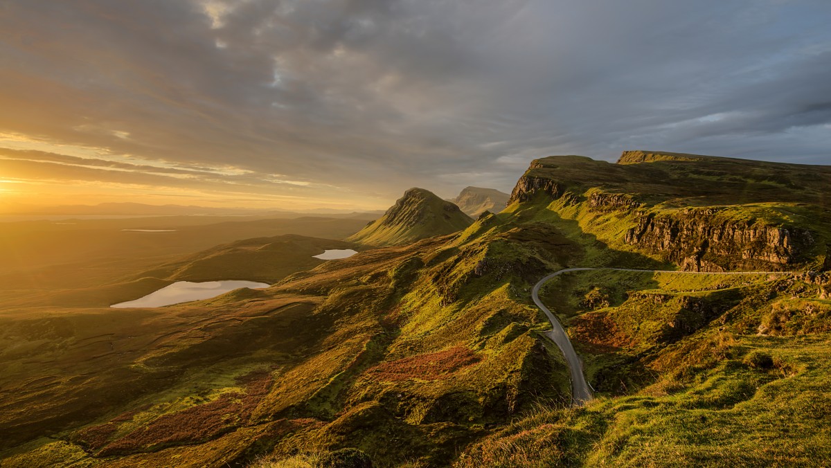 landscape, sea, coast, nature, rock, horizon, wilderness, mountain, cloud, sky, sunrise, sunset, sunlight, morning, hill, dawn, mountain range, cliff, dusk, highland, terrain, ridge, summit, plateau, fell, loch, landform, geographical feature, atmospheric phenomenon, mountainous landforms