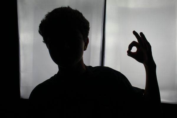 man,silhouette,light,hand,black and white,white