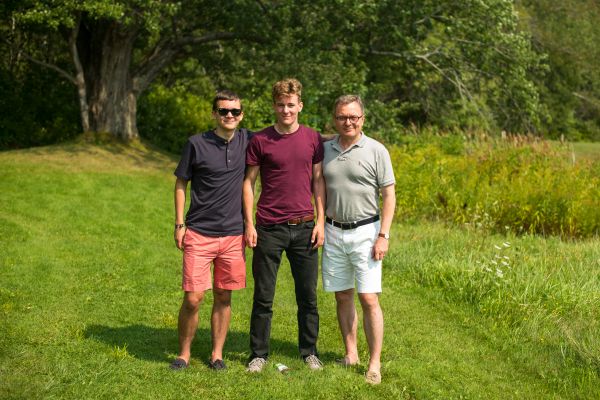 skog, mennesker, plen, sommer, gå, eng