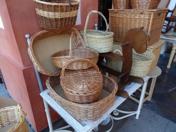 bois, table, meubles, panier, osier, artisanat