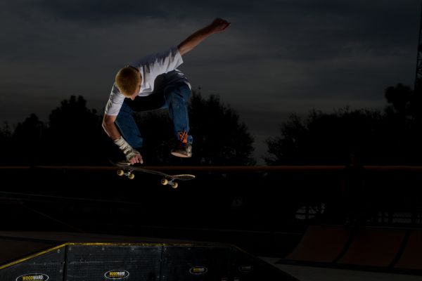 skateboard, skateboarden, man, lucht, springen, recreatie