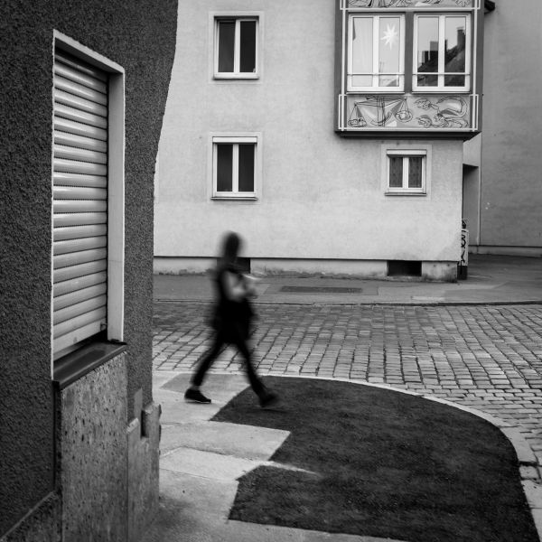 pedestrian,walking,black and white,people,blur,architecture