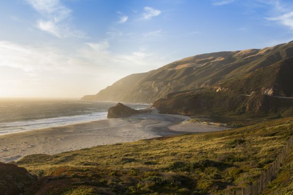 strand, landschap, zee, kust, natuur, rots