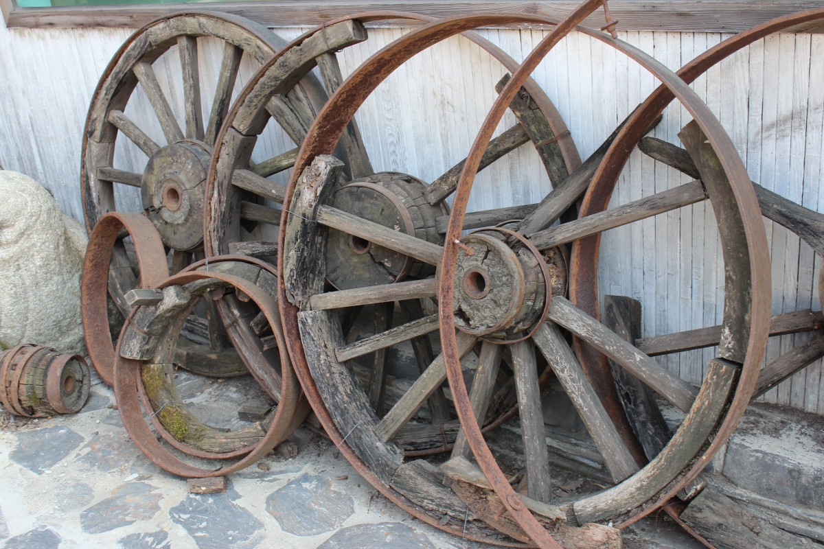 bois, roue, Chariot, vieux, véhicule, des choses, parlait, meubles, pneu, sculpture, Contexte, jante, le chariot, canon, le fer, roue de wagon, Ooden