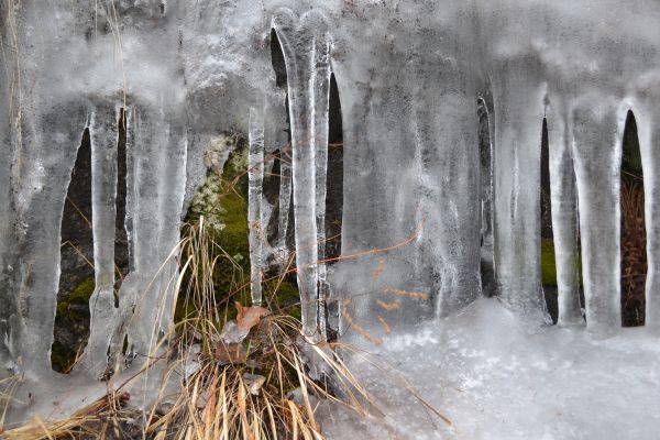 agua, cascada, nieve, frío, invierno, escarcha