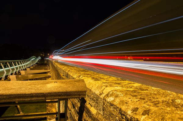 leggero,notte,traccia,strada,ponte,autostrada