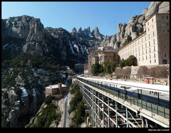 paysage,Montagne,neige,du froid,hiver,pont