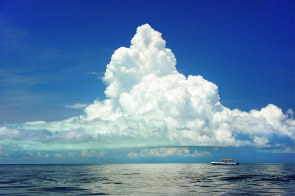 海,海岸,海洋,地平線,雲,空