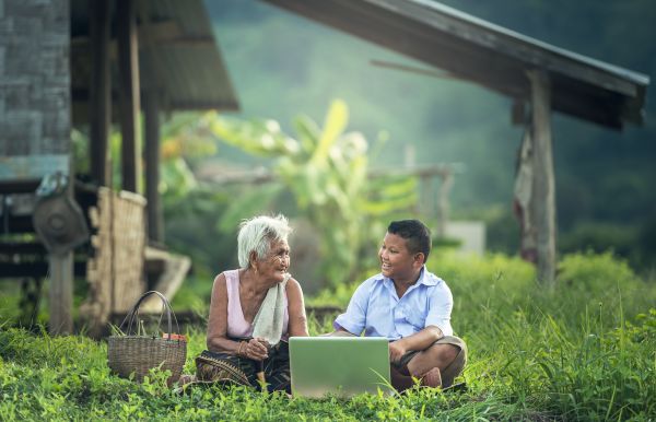 il computer portatile, natura, all'aperto, persone, donna, fiore