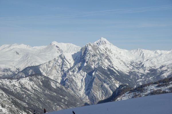 山, 雪, 冬, 山脈, 天気, シーズン