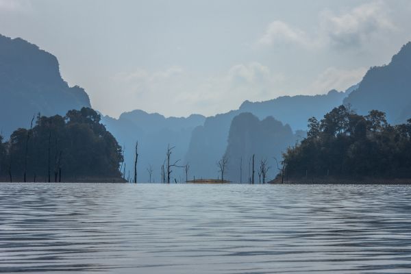 morze, woda, Góra, śnieg, zimowy, Natura