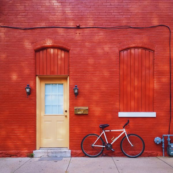 bicicletta,legna,casa,finestra,casa,parete